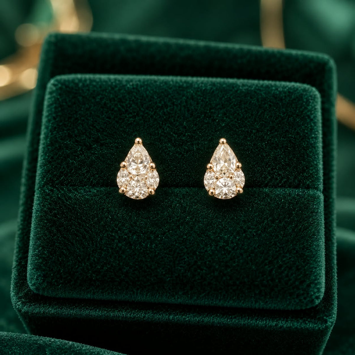 Natural Diamond Marquise & Pear Earrings | Ornatus Jewels